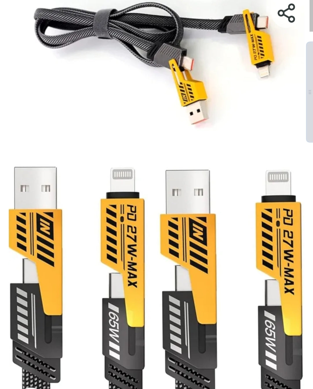 4 in 1 fast charging cable