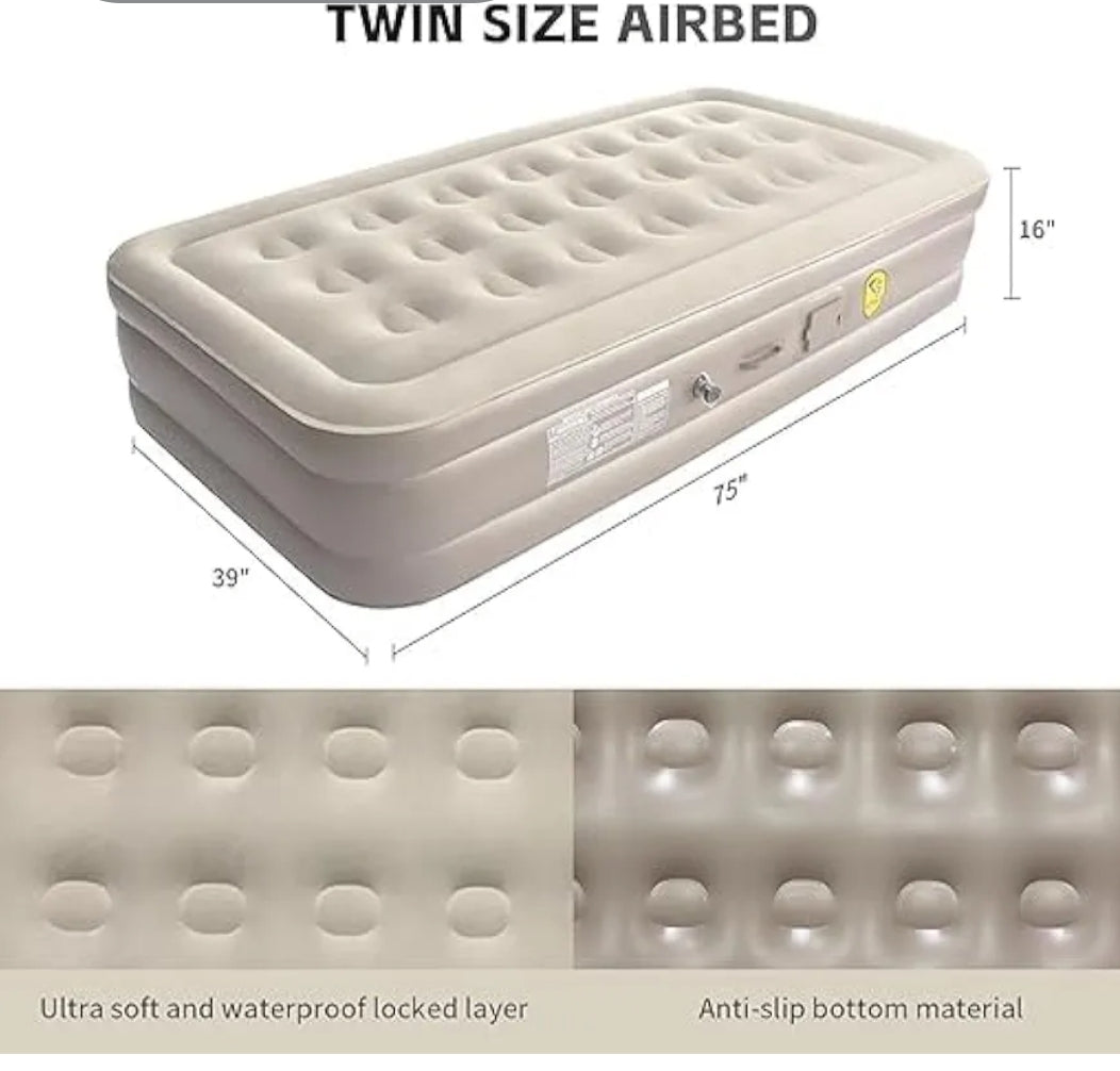 twin air mattress with built-in pump